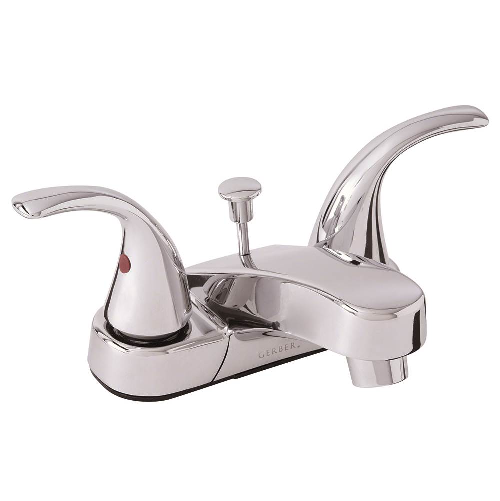 Gerber Plumbing Maxwell SE 2H Centerset Lavatory Faucet w/ Metal Lever Handles & Metal Pop-Up Drain 1.2gpm Chrome