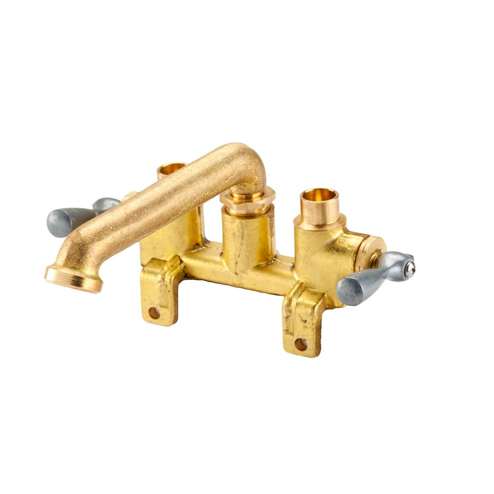 Gerber Plumbing Gerber Classics 2H Laundry Faucet w/ Threaded Legs & Direct Sweat Connections -No Threads on Spout 2.2gpm Rough Brass