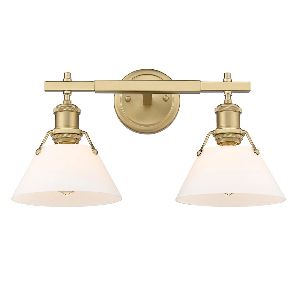 Golden Lighting Orwell BLK 2 Light Bath Vanity in Brushed Champagne Bronze with Opal Glass Shade
