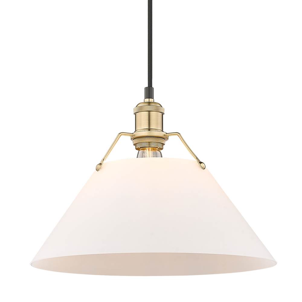 Golden Lighting Orwell BCB Large Pendant in Brushed Champagne Bronze with Opal Glass Shade