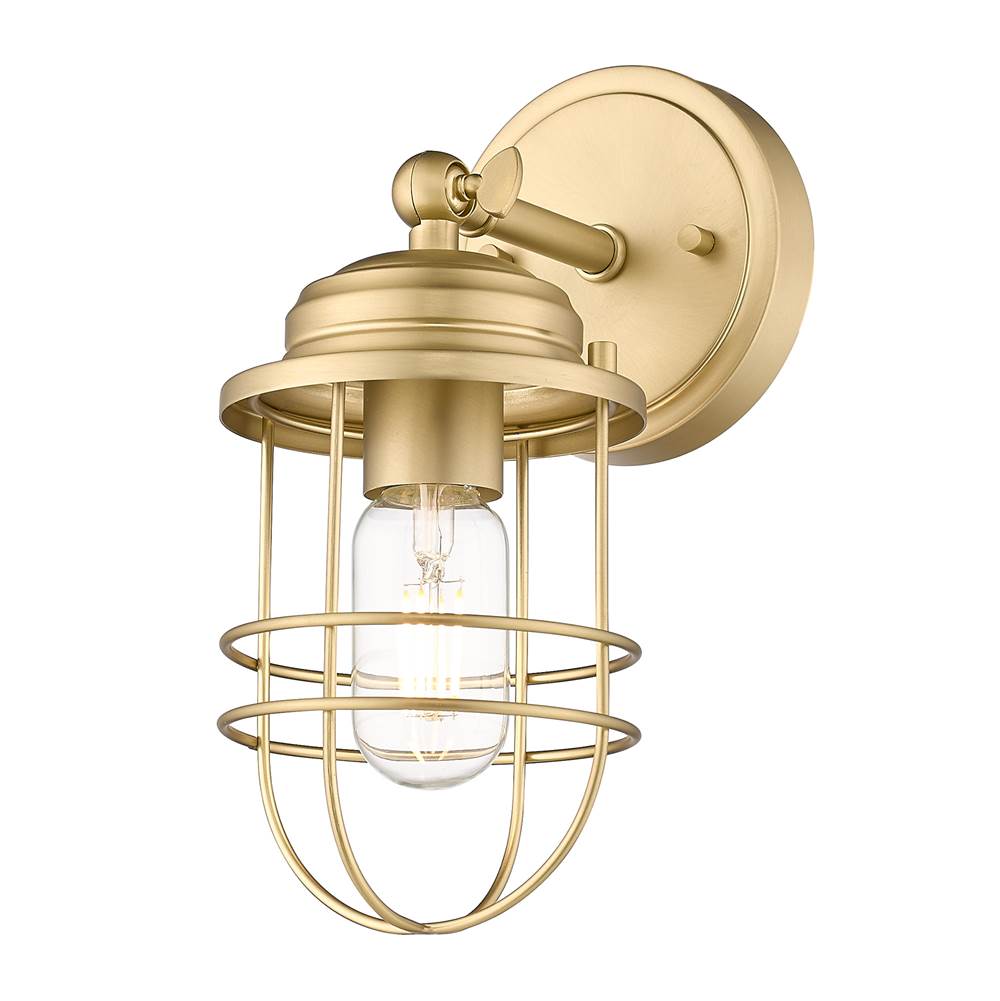 Golden Lighting Seaport 1-Light Wall Sconce in Brushed Champagne Bronze