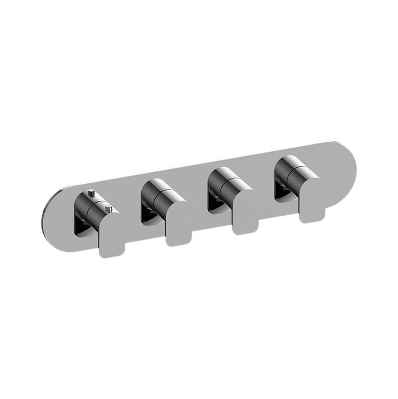 Graff M-Series Round Thermostatic 4-Hole Trim Plate and Handle (Horizontal Installation)