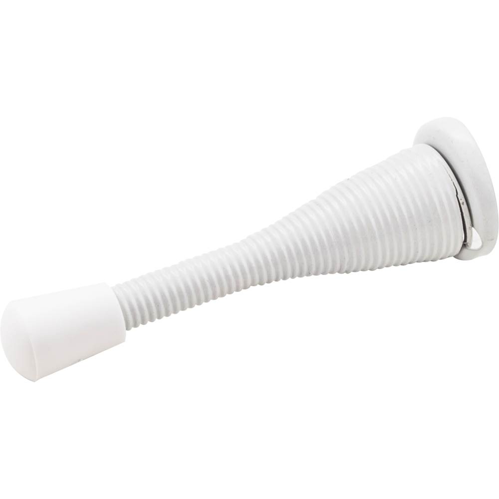 Hardware Resources 3'' Spring Door Stop with Rubber Tip - White