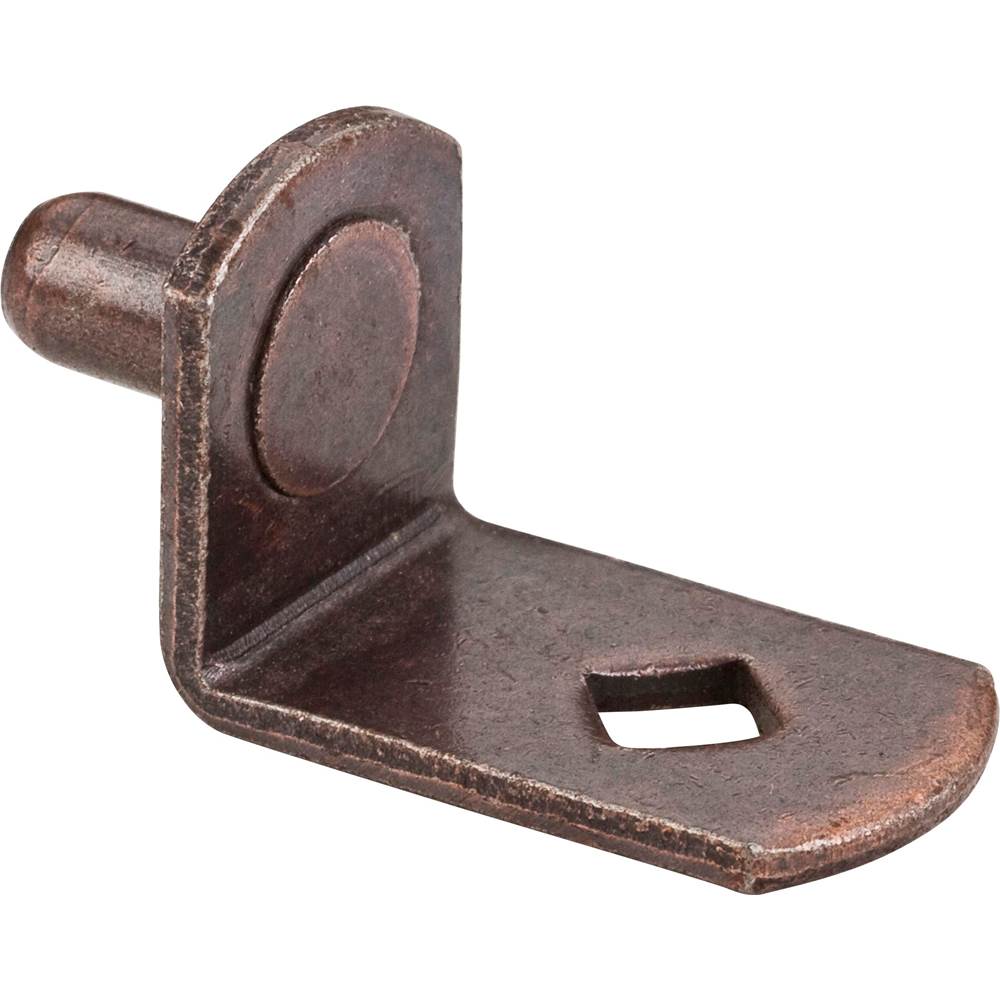 Hardware Resources Antique Copper 5 mm Pin Angled Shelf Support with 3/4'' Arm and Diamond Hole - Priced and Sold by the Thousand