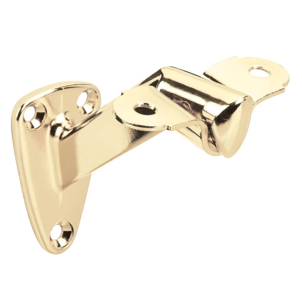 Hardware Resources 1-7/16'' x 2-1/2'' Heavy Duty Handrail Bracket with  3-3/8'' Projection -  Polished Brass