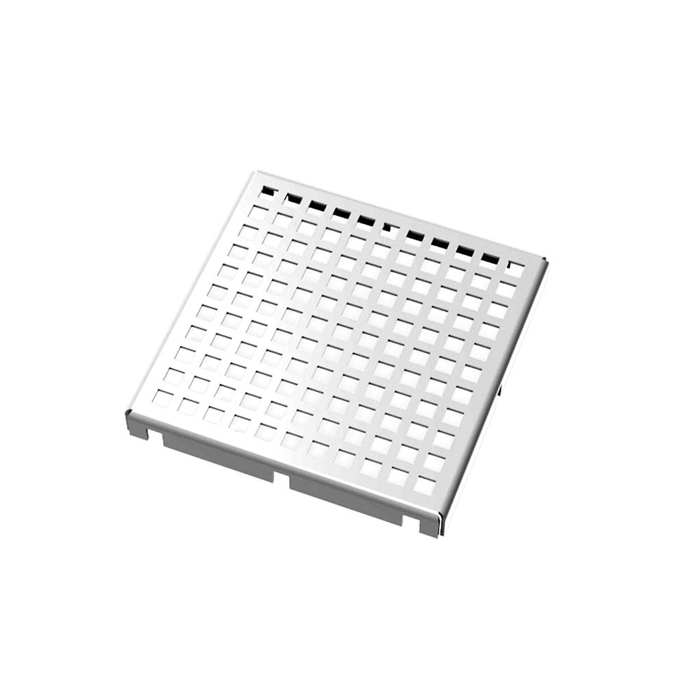 Infinity Drain 5''x5'' LQ5 Squares Pattern Strainer-2'' Throat in Polished Stainless Steel