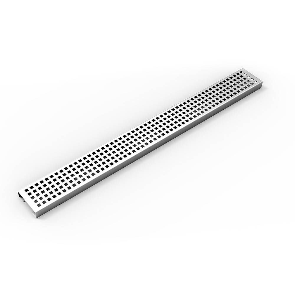 Infinity Drain 30'' Perforated Squares Pattern Grate for USQ Universal Infinity Drain™ in Polished Stainless