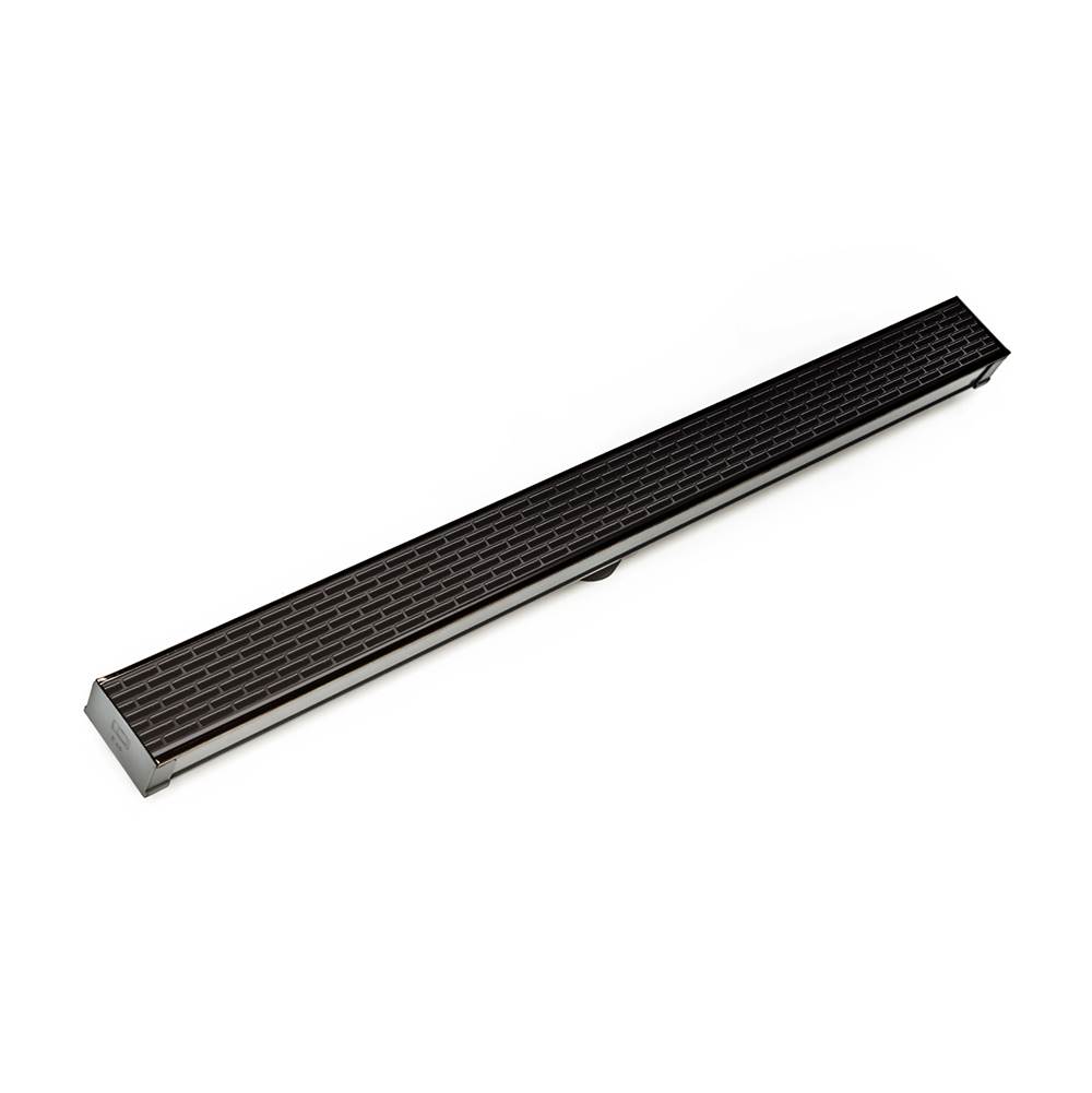 Infinity Drain 48'' S-PVC Series Low Profile Complete Kit with 2 1/2'' Perforated Offset Slot Grate in Oil Rubbed Bronze