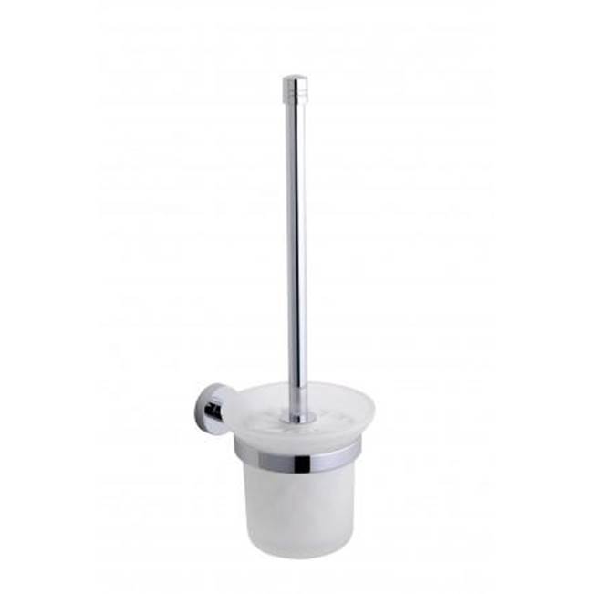 Kartners OSLO - Wall Mounted Toilet Brush Set with Frosted Glass-Titanium
