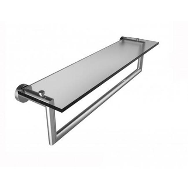 Kartners OSLO - 24-inch Glass Shelf with Towel Rail-Black Nickel