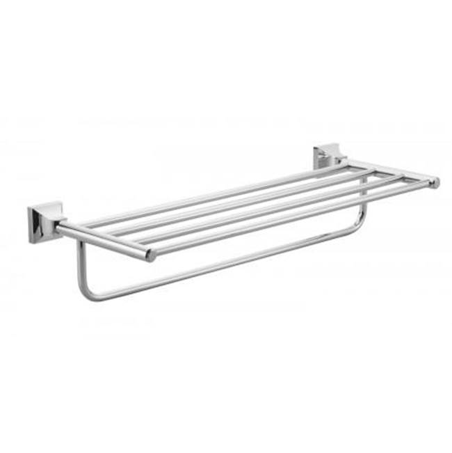 Kartners GLASGOW - Towel Shelf with Bathroom Towel Bar 21-inch-Polished Nickel