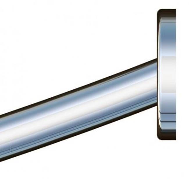 Kartners Shower Rods - 5 Feet (60-inch) Curved Shower Rod with Round Ends-Polished Finish