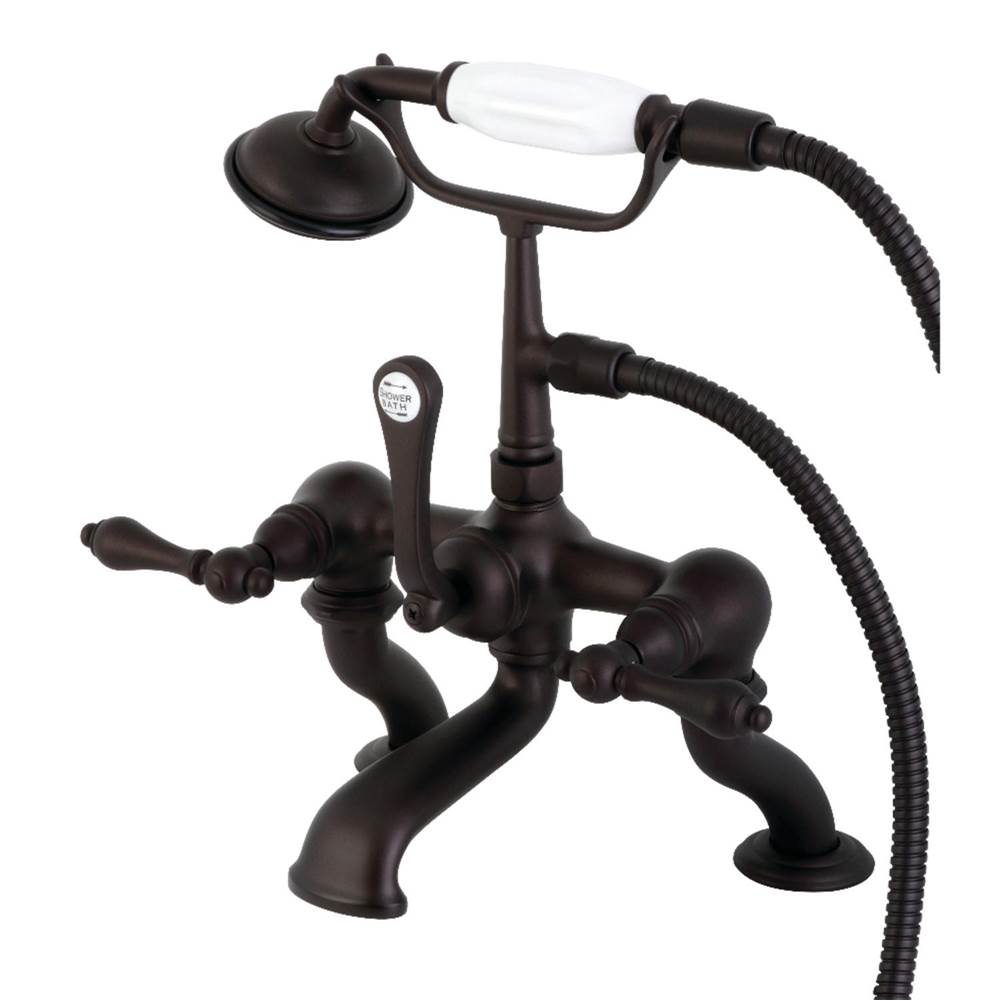 Kingston Brass Vintage 7-Inch Deck Mount Tub Faucet with Hand Shower, Oil Rubbed Bronze