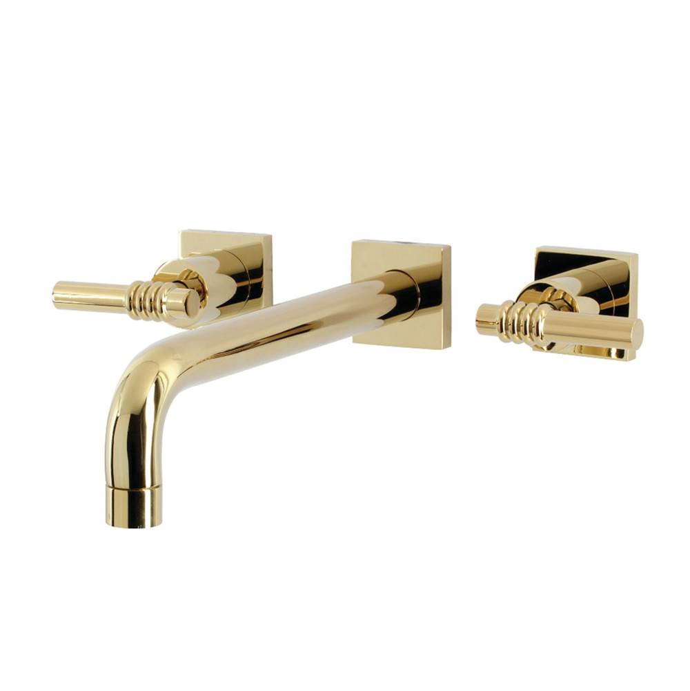 Kingston Brass Milano Wall Mount Tub Faucet, Polished Brass