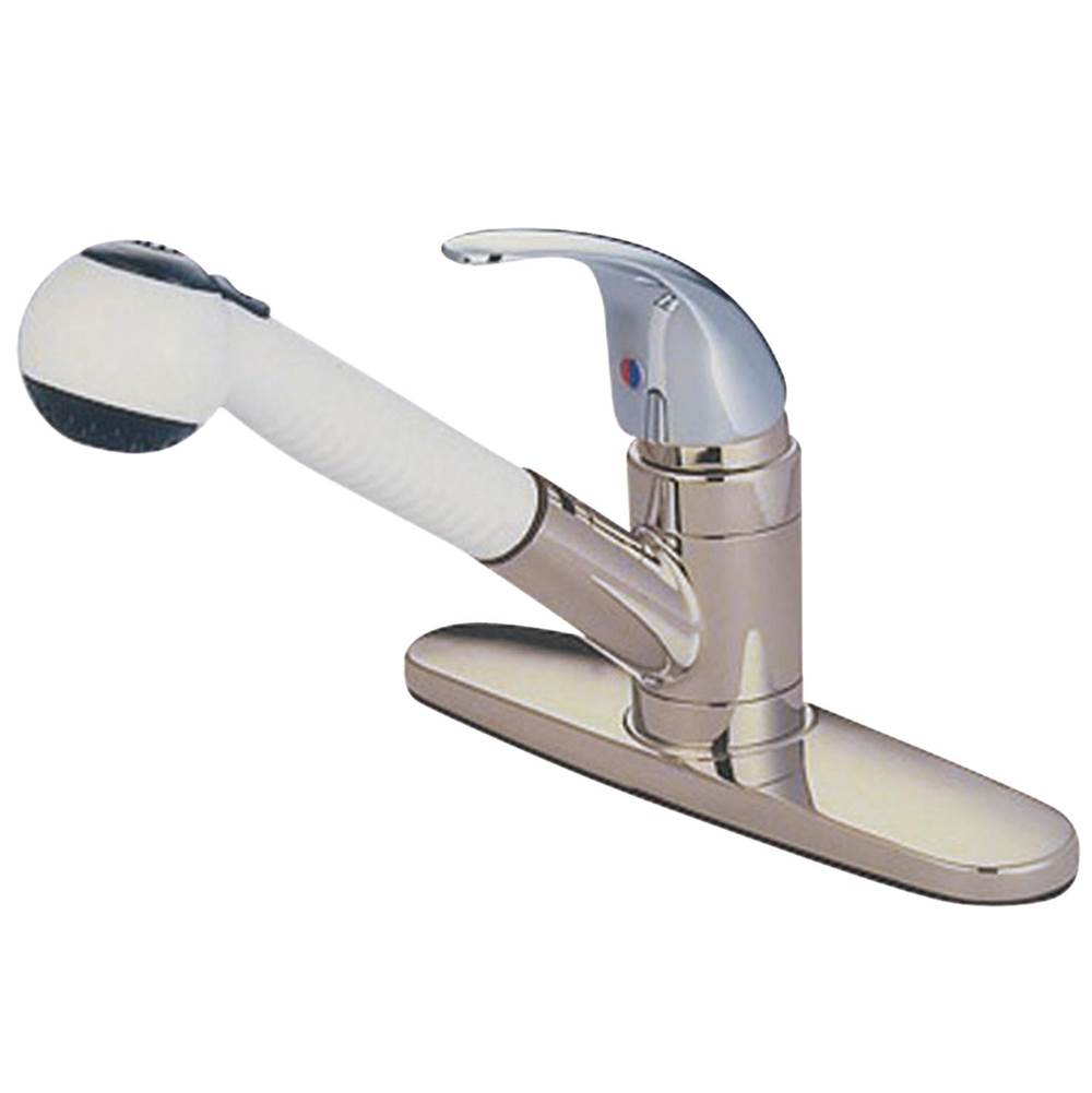 Kingston Brass Legacy Pull-Out Kitchen Faucet, Brushed Nickel/Polished Chrome