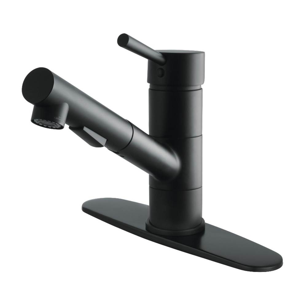 Kingston Brass Gourmetier Concord Single-Handle Pull-Out Kitchen Faucet, Matte Black