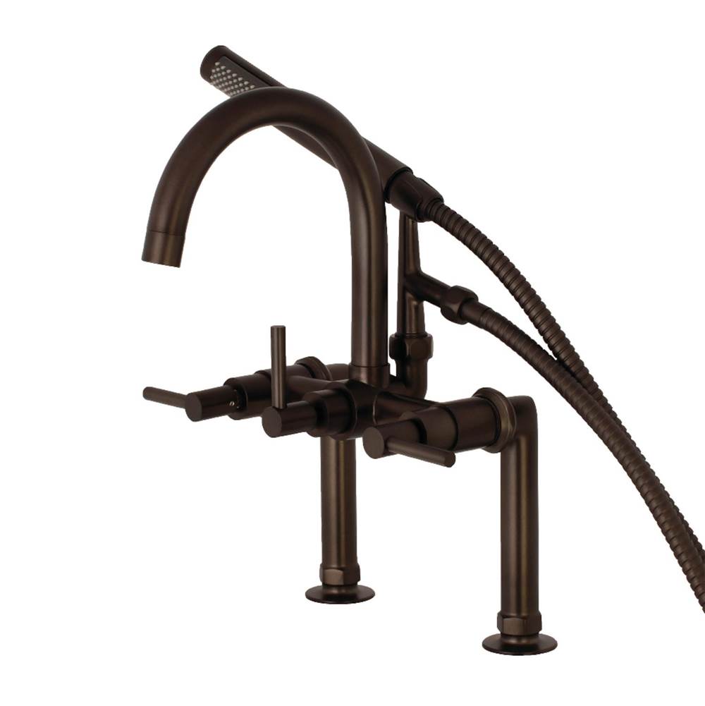 Kingston Brass Aqua Vintage Concord 7-Inch Deck Mount Clawfoot Tub Faucet, Oil Rubbed Bronze
