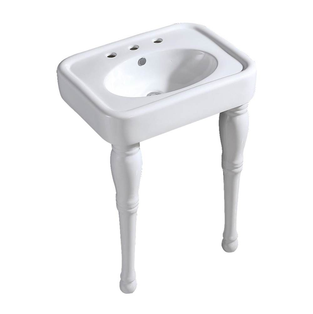 Kingston Brass Derrah 26-Inch Ceramic Console Sink Set, White