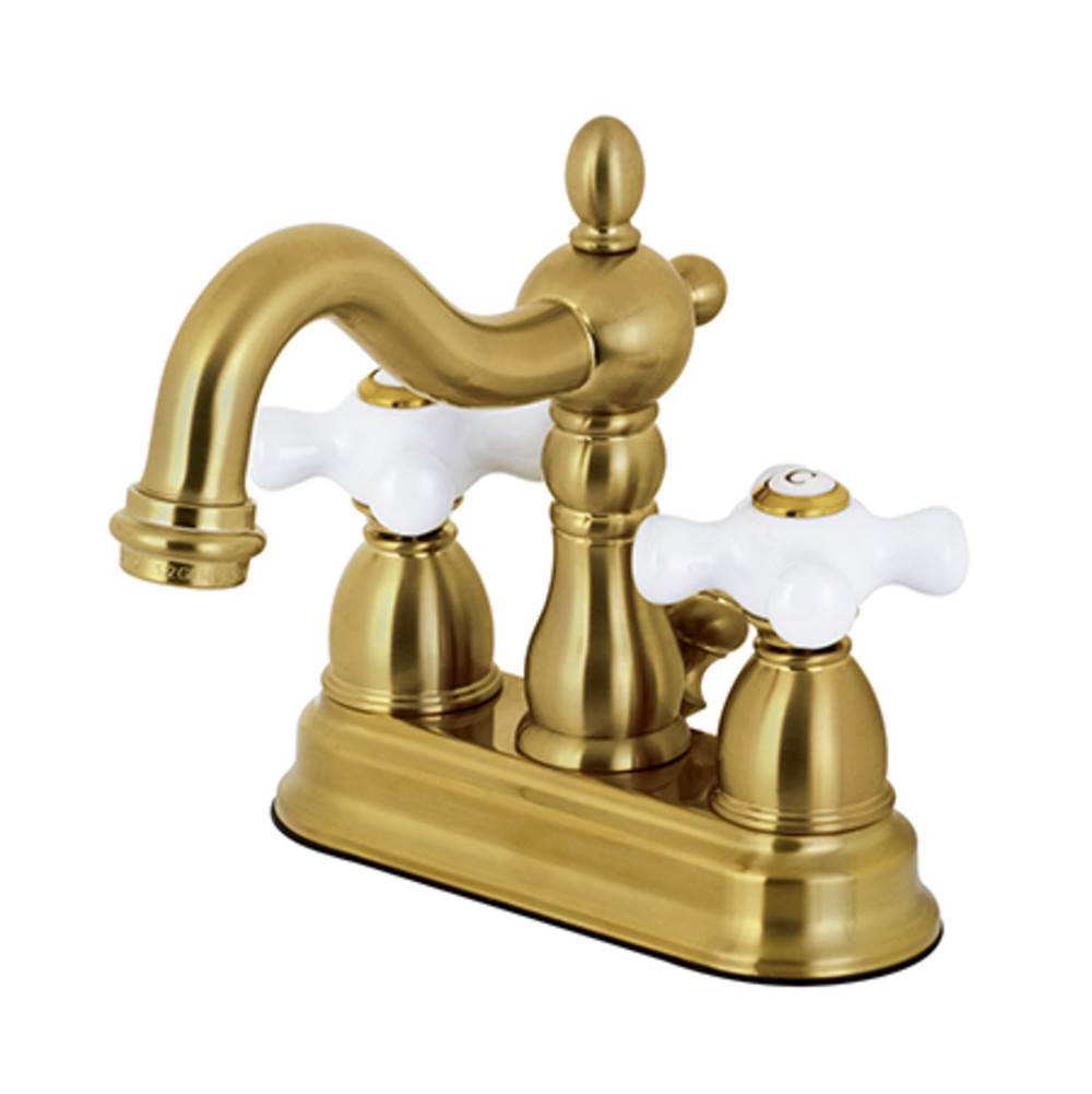 Kingston Brass Heritage 4 in. Centerset Bathroom Faucet, Brushed Brass