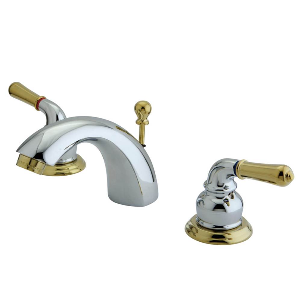 Kingston Brass Mini-Widespread Bathroom Faucet, Polished Chrome/Polished Brass