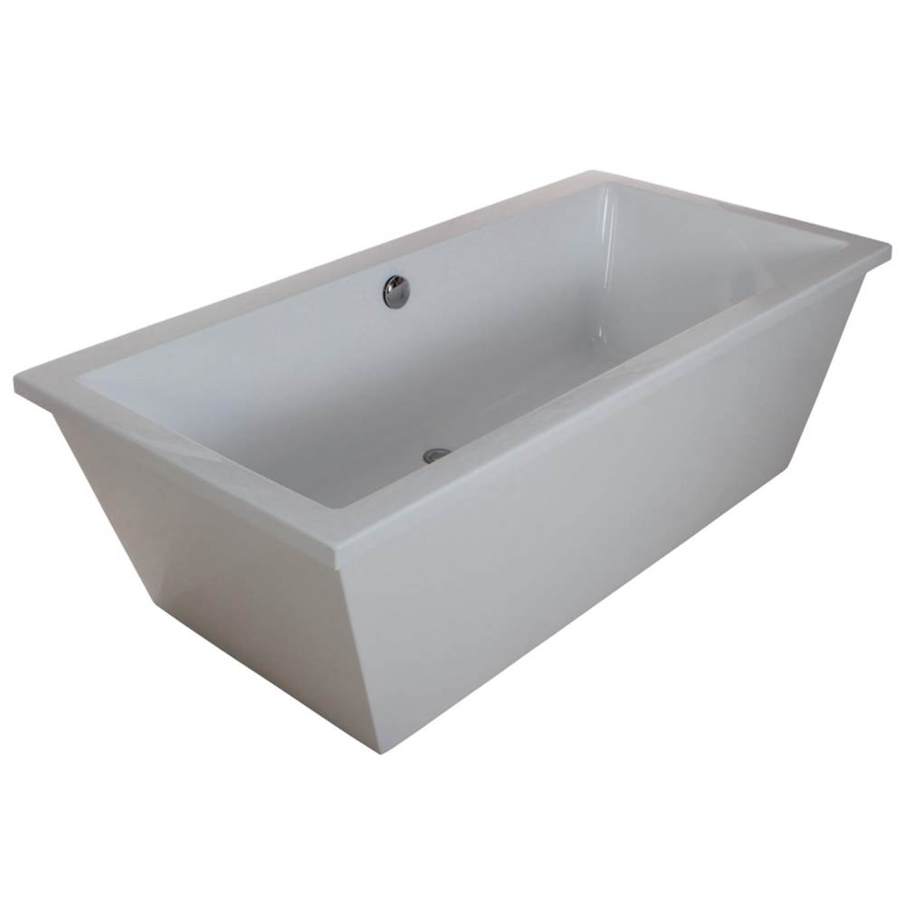 Kingston Brass Aqua Eden 66-Inch Acrylic Double Ended Freestanding Tub with Drain, White
