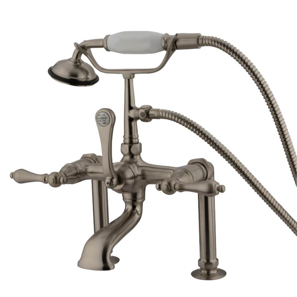 Kingston Brass Vintage 7-Inch Deck Mount Clawfoot Tub Faucet, Brushed Nickel