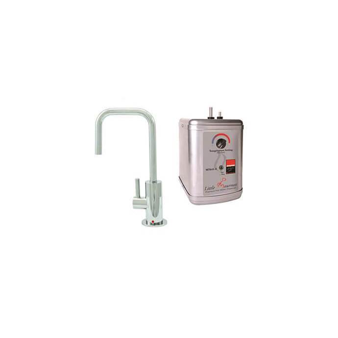 Mountain Plumbing Hot Water Faucet with Contemporary Round Body & Handle (90-degree Spout) & Little Gourmet® Premium Hot Water Tank