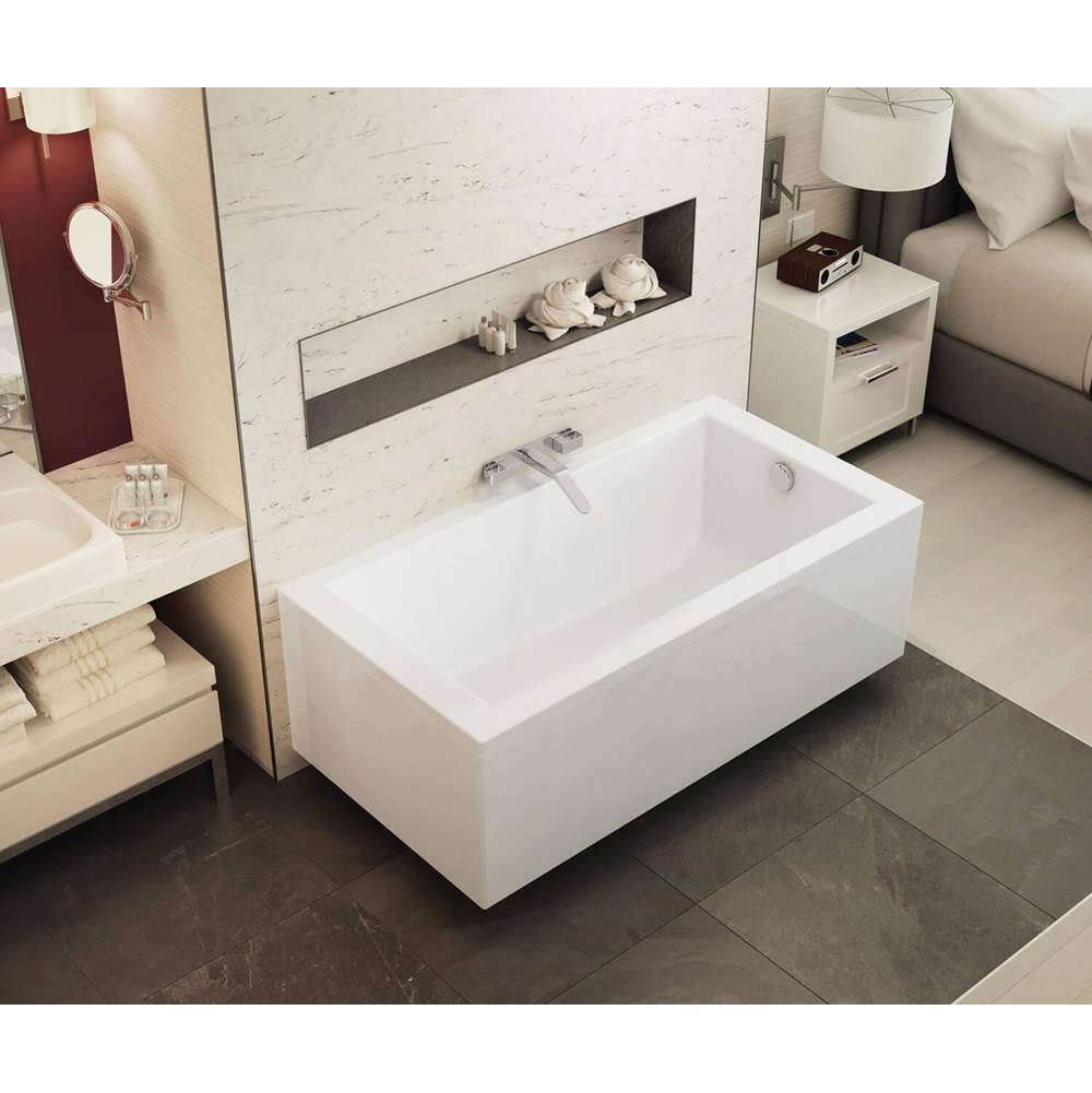 Maax ModulR 6032 (Without Armrests) Acrylic Wall Mounted Left-Hand Drain Bathtub in White
