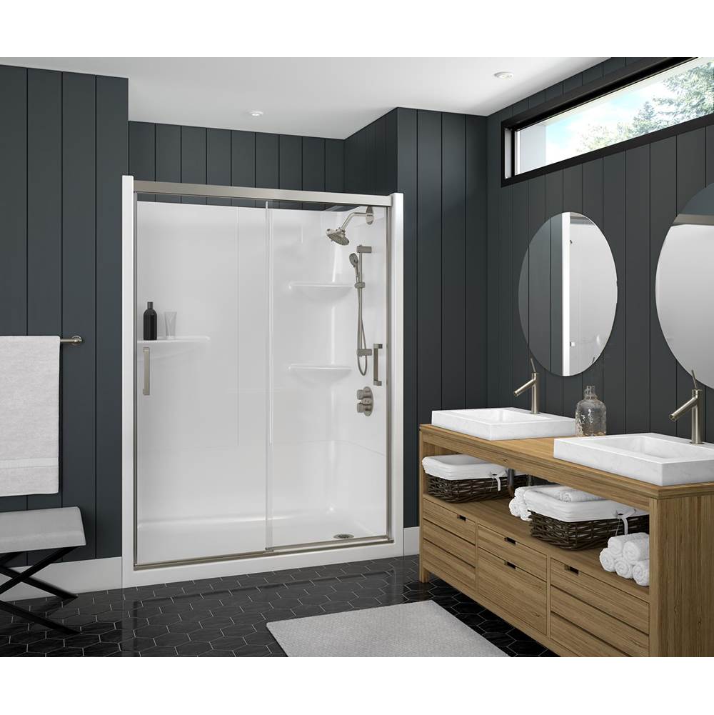 Maax Incognito 74 51-54 x 74 in. 8mm Sliding Shower Door for Alcove Installation with Clear glass in Chrome