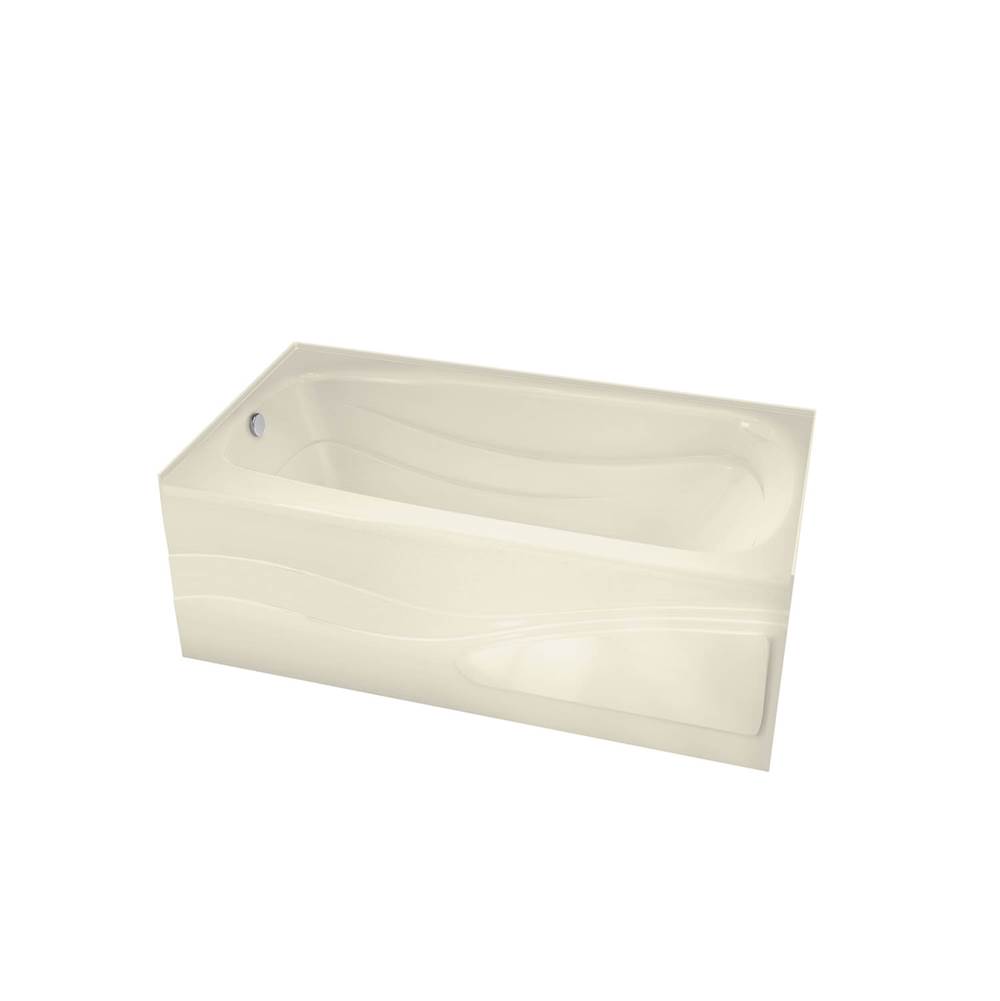 Maax Tenderness 6032 Acrylic Alcove Left-Hand Drain Combined Whirlpool & Aeroeffect Bathtub in Bone