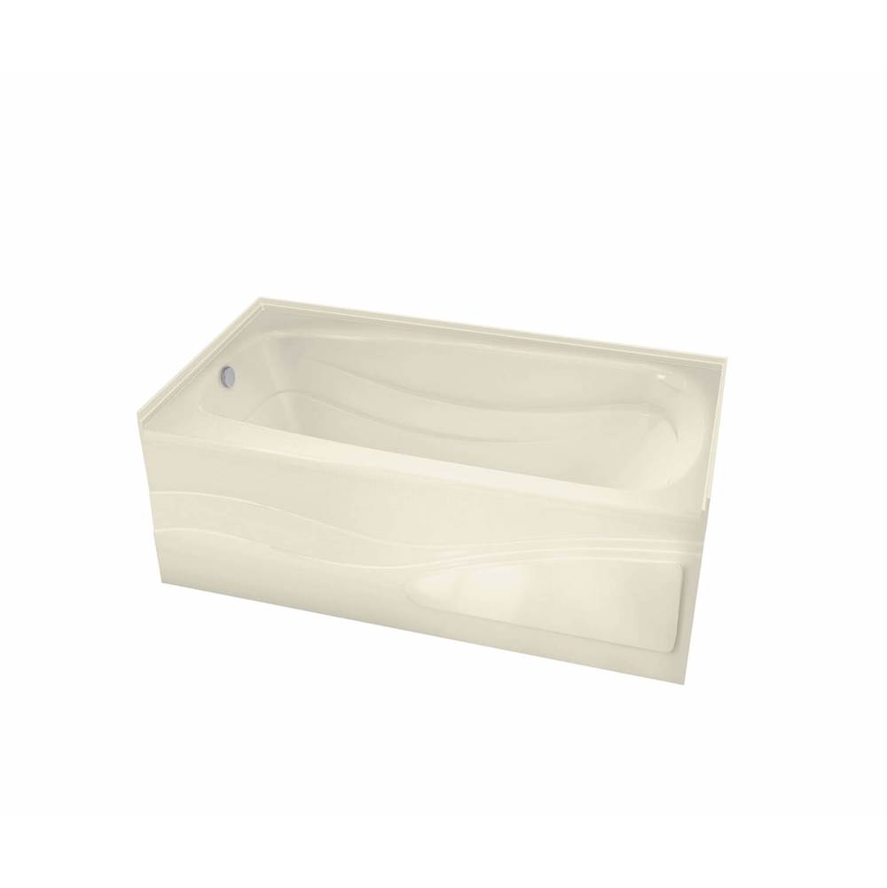 Maax Tenderness 6042 Acrylic Alcove Left-Hand Drain Combined Whirlpool & Aeroeffect Bathtub in Bone