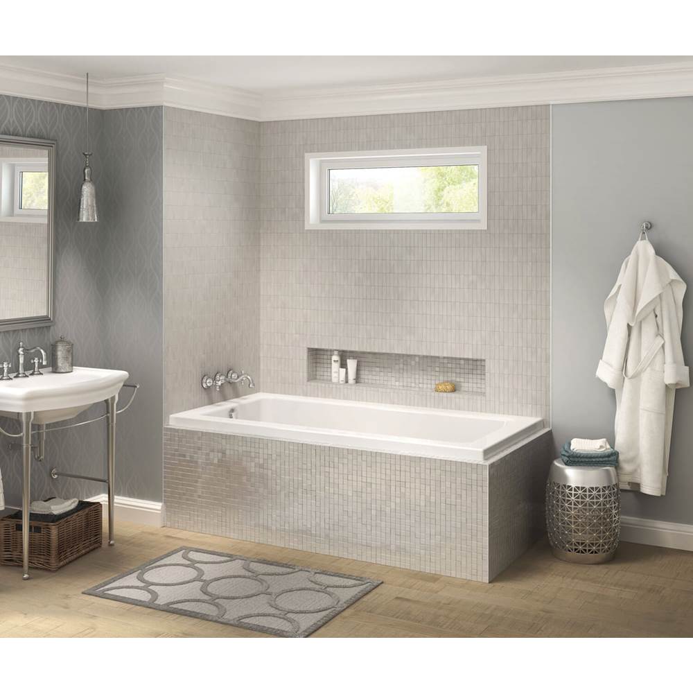 Maax Pose 7236 IF Acrylic Corner Left Left-Hand Drain Combined Whirlpool & Aeroeffect Bathtub in White