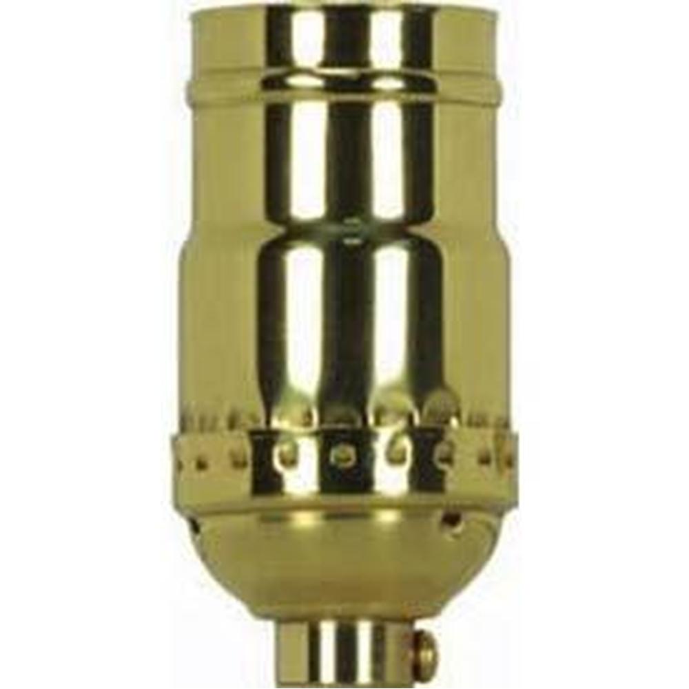 Satco Polished Solid Brass 3-Way Keyless with Ss