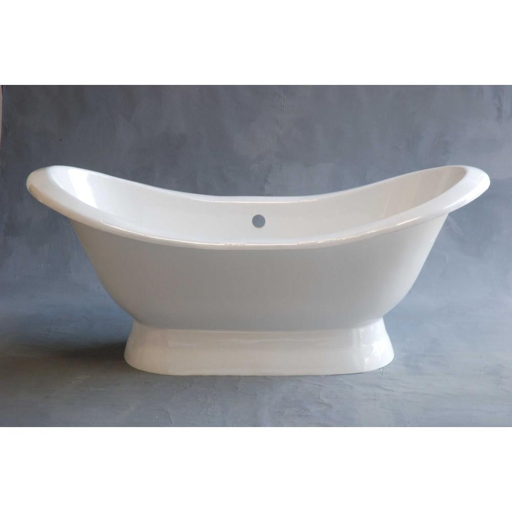 Strom Living P0884 The Luna 6'' Cast Iron Double Ended Slipper Tub On Pedestal With
