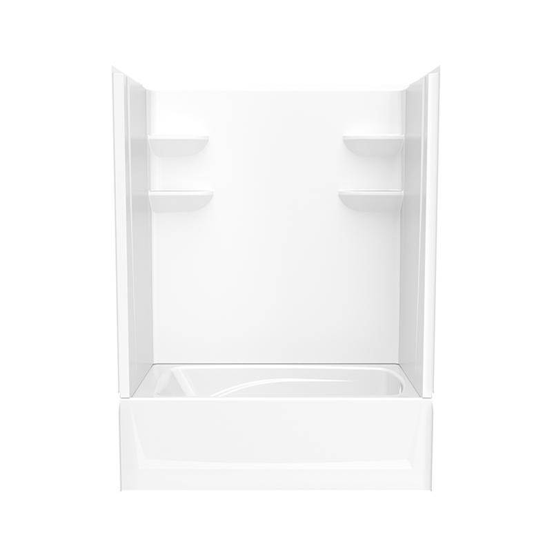 Swan VP6036CTS2AL/R 60 x 36 Veritek™ Pro Alcove Right Hand Drain Four Piece Tub Shower in White