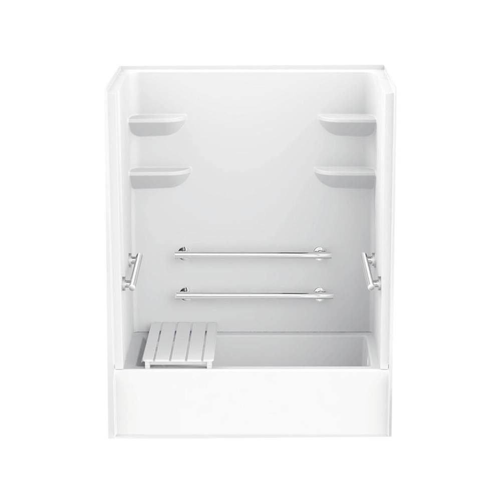Swan VPF6030CTSMN2L/R 60 x 31 Veritek™ Pro Alcove Right Hand Drain Four Piece Tub Shower in White