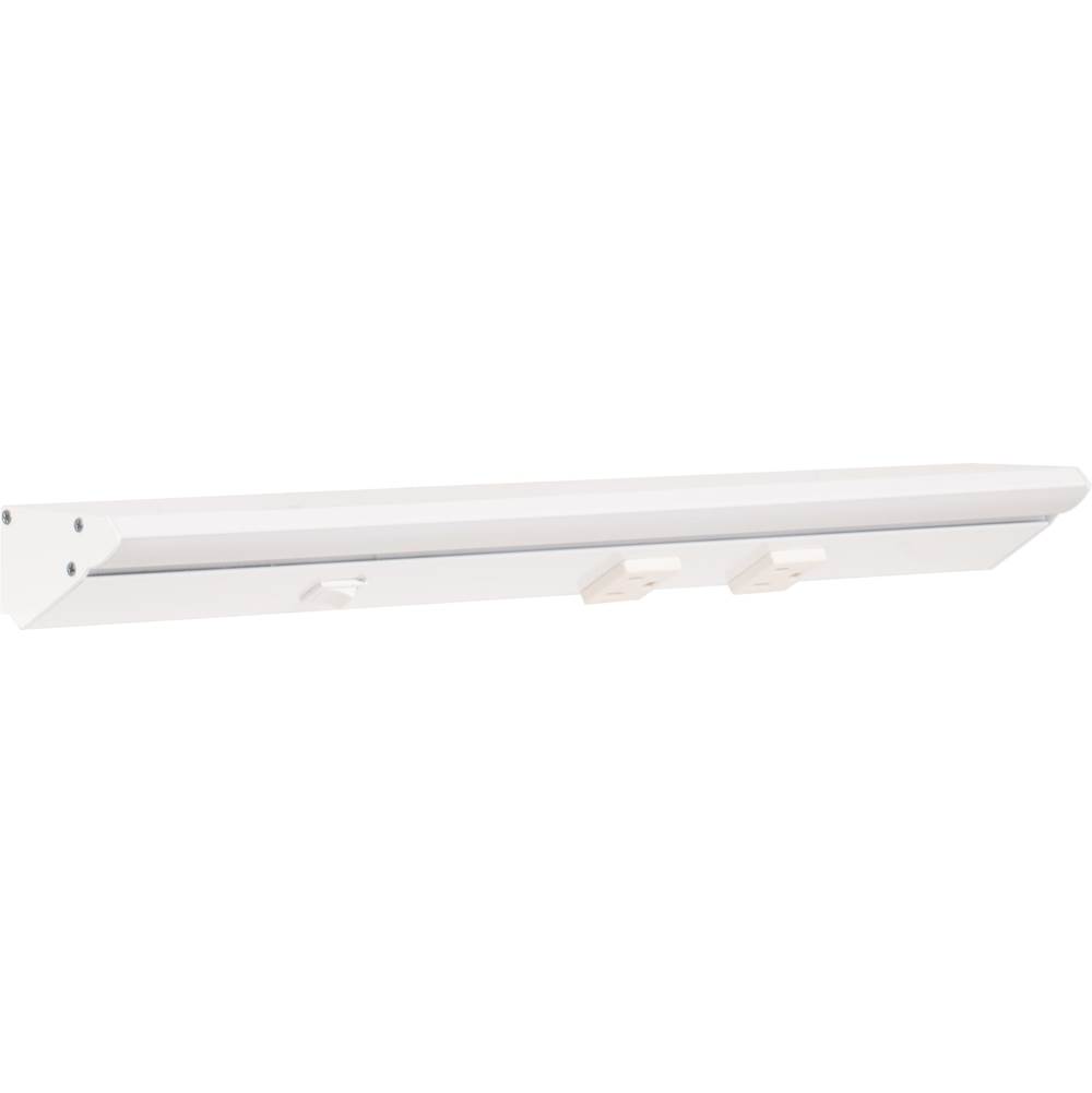 Task Lighting 18-1/2'' 600 Lumen Direct Voltage DV Lighted Power Strip, White Finish, White Receptacles, 2700K Warm White