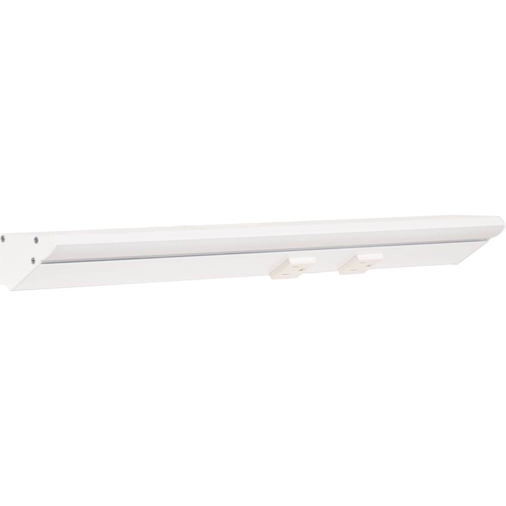 Task Lighting 18-1/2'' 900 Lumen Remote Power RM Lighted Power Strip, White Finish, White Receptacles, 2700K Warm White