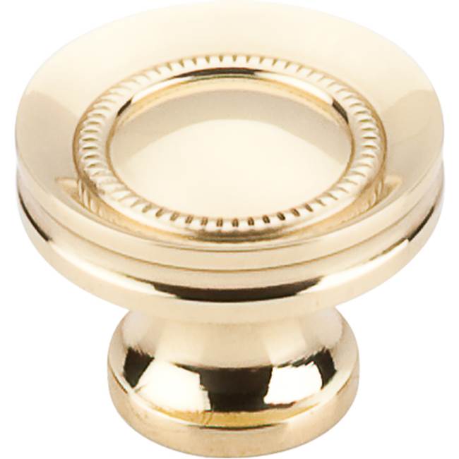 Top Knobs Button Faced Knob 1 1/4 Inch Polished Brass